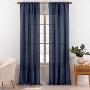 Gap Home Multi-Nep Organic Cotton Light Filtering Rod Pocket Window Curtain Pair